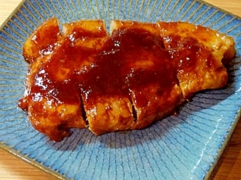 ちょっと甘め☆厚切り豚ロースのポークチャップ